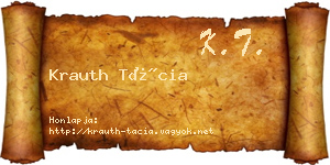 Krauth Tácia névjegykártya